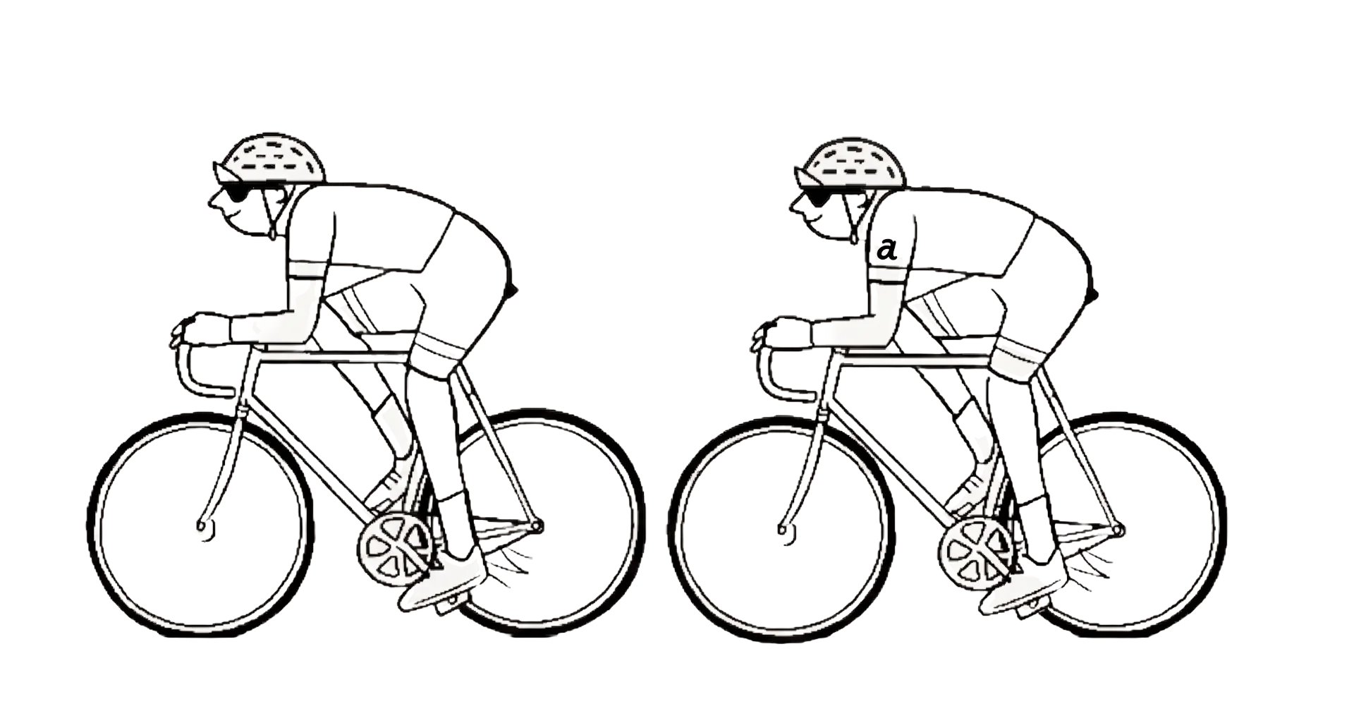 Two cyclists riding