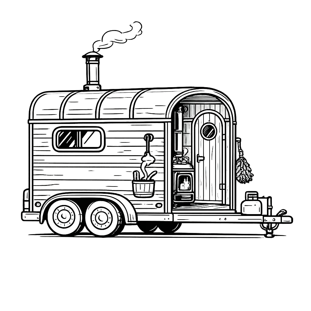 Cold Start Café mobile wood-fired sauna trailer